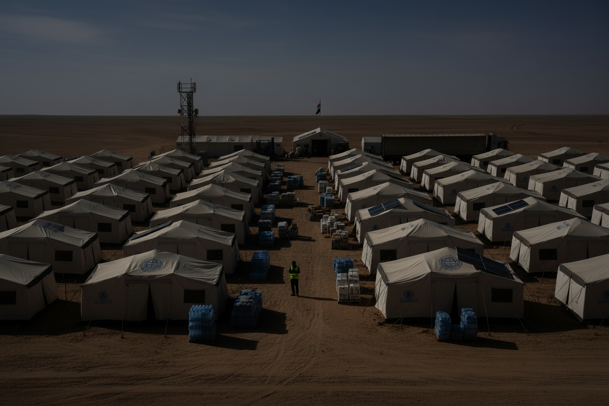 relief tents at a site
